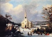 George Henry Durrie Going to Church painting